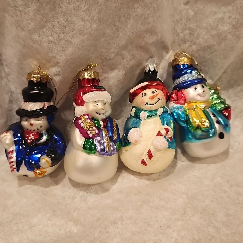 Snowman Christmas Ornaments Set of 4
